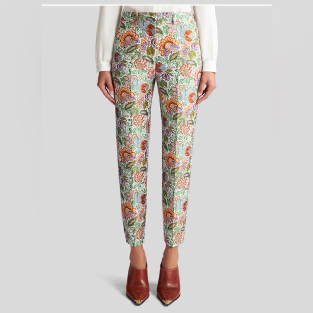 ETRO MULTICOLOURED BOUQUET CIGARETTE TROUSERS NWT -OPEN TO FAIR OFFERS